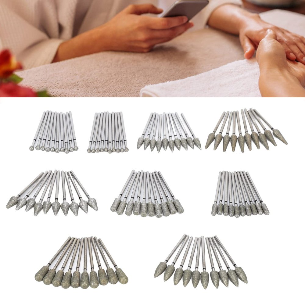 EVTSCAN 90pcs Nail Drill Bits Sets, Manual Professional Nail Cuticle Remover & Emery Acrylic Drill Set, Acrylic Drill Nail Art Set For Salon, Nail Tech Supplies, Manicure Pedicure