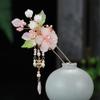 Chinese Dangling Hair Sticks,Pink Flower Chinese Hair Sticks with Tassel,Ancient Chinese Hair Accessories for Women view 1