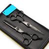 Professional Hair Cutting Shears, 6 Inch Japanese 440C Stainless Steel Professional Hair Scissors Set, Thinning Scissors Set, Barber Shears Kit (Color : Black) view 2