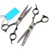 Professional Hair Cutting Shears, 6 Inch Japanese 440C Stainless Steel Professional Hair Scissors Set, Thinning Scissors Set, Barber Shears Kit (Color : Black) view 4