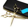 Professional Hair Cutting Shears, 6 Inch Japanese 440C Stainless Steel Professional Hair Scissors Set, Thinning Scissors Set, Barber Shears Kit (Color : Gold) view 1