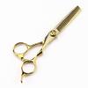 Professional Hair Cutting Shears, 6 Inch Japanese 440C Stainless Steel Professional Hair Scissors Set, Thinning Scissors Set, Barber Shears Kit (Color : Gold) view 4