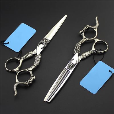 Professional Hair Cutting Shears, 6INCH Professional Japanese 440C Stainless Steel Sheep's Head Hairdressing Scissors Hair Cutting And Thinning Scissors Barber Shears Special Scissor Set