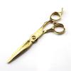 Professional Hair Cutting Shears, 6 Inch Japanese 440C Stainless Steel Gold Hair Scissors Set,Straight Thinning Scissors Set, Barber Shears (Color : Yellow) view 4