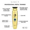 Stylecraft Saber Professional Full Metal Body Digital Brushless Motor Cordless Hair Trimmer (Gold) view 2