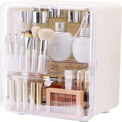 NIUBB Makeup Storage Organizer Cosmetic Storage Box Skin Care Storage Box Desktop Locker Cosmetic Display Cabinet Suitable for Bathroom Bedroom Dresser Cosmetic Organizer