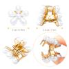 15 Pcs Small Pearl Hair Claw Clips Mini Pearl Claw Clips with Flower Design, Sweet Artificial Bangs Clips Decorative Hair Accessories for Women Girls view 2
