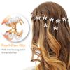 15 Pcs Small Pearl Hair Claw Clips Mini Pearl Claw Clips with Flower Design, Sweet Artificial Bangs Clips Decorative Hair Accessories for Women Girls view 3