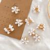 15 Pcs Small Pearl Hair Claw Clips Mini Pearl Claw Clips with Flower Design, Sweet Artificial Bangs Clips Decorative Hair Accessories for Women Girls view 4
