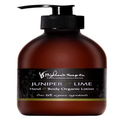 The Highland Soap Company, Hand & Body Organic Lotion, Juniper & Lime, 10 Fl Oz (Pack of 1)