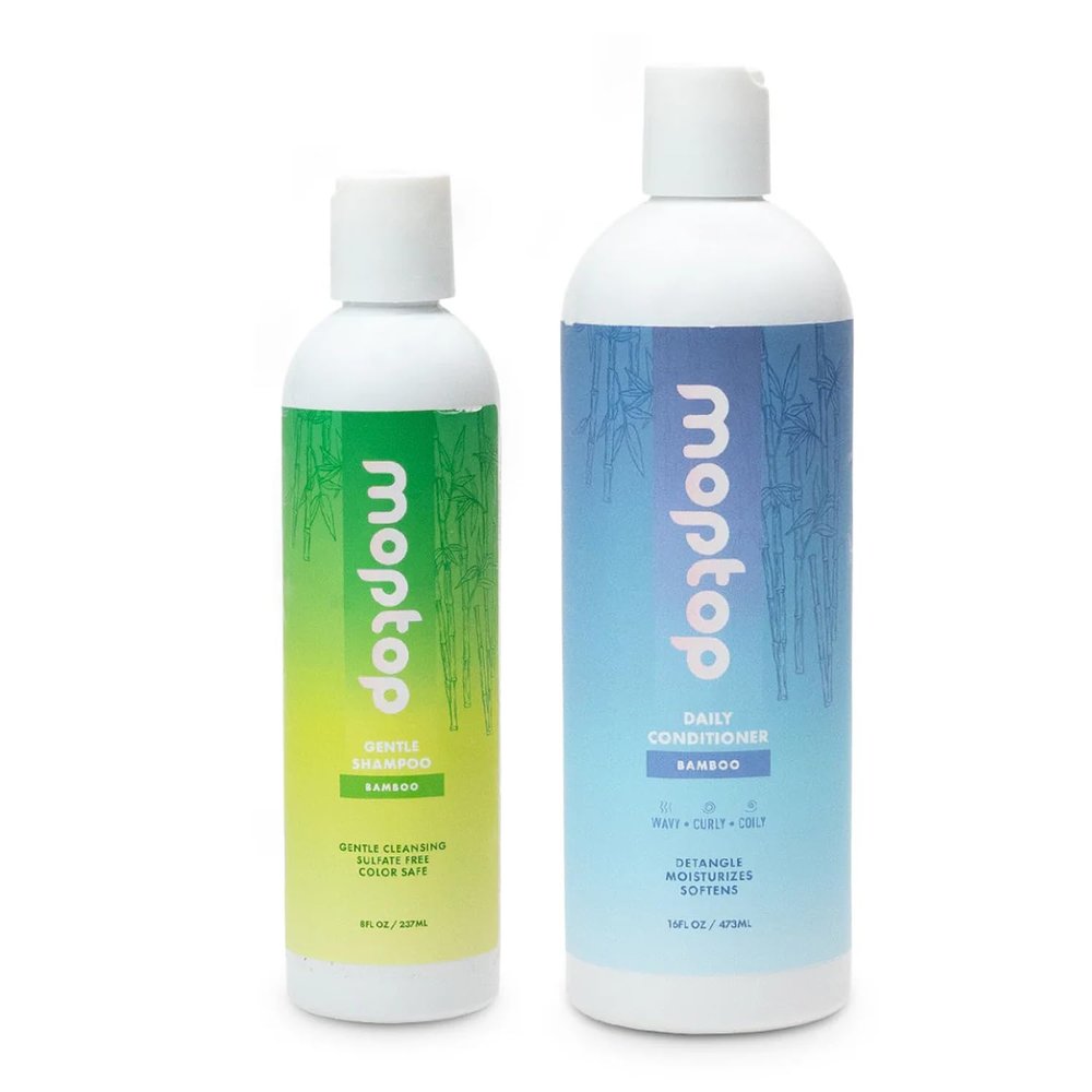 MopTop Sulfate Free Shampoo and Conditioner Curly Hair Natural Shampoo and Conditioner Helps Restore Dry Damaged Hair & Reduce Frizz, Paraben Free Natural Hair Products for All Hair Types (2pk)