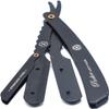 Parker SRXBLK Professional Stainless Steel ClipStyle Barber Razor  HeavyDuty Black Finish with 5 Refill Blades, Ergonomic Weight for Barbers & Straight Razor Shaving Enthusiasts view 2