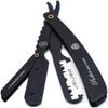 Parker SRXBLK Professional Stainless Steel ClipStyle Barber Razor  HeavyDuty Black Finish with 5 Refill Blades, Ergonomic Weight for Barbers & Straight Razor Shaving Enthusiasts view 3