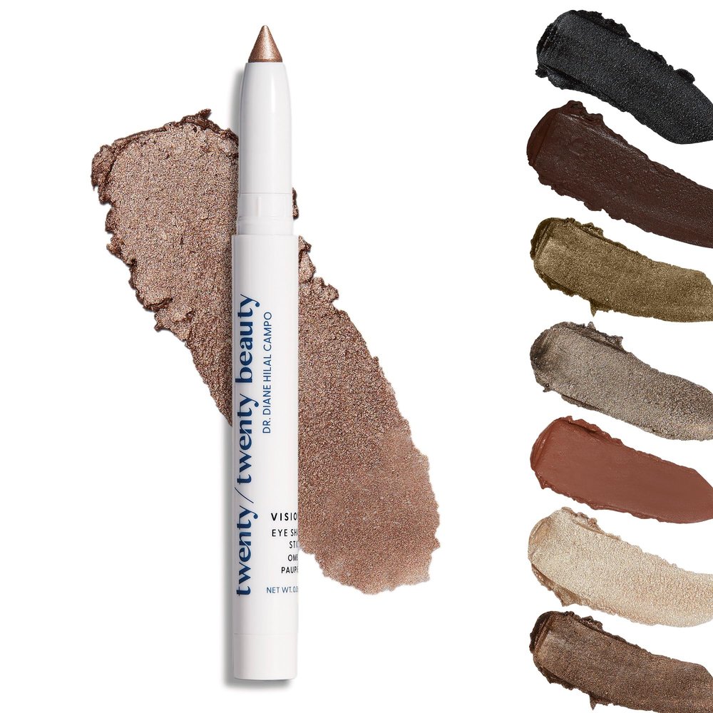 twenty/twenty beauty Visionary Eye Shadow Stick  Shimmer Cream Eye Shadow Pencil - Safe for Sensitive Eyes - Ophthalmologist Developed  Vegan, Cruelty-Free, Clean Ingredients (Rose Colored Glasses)