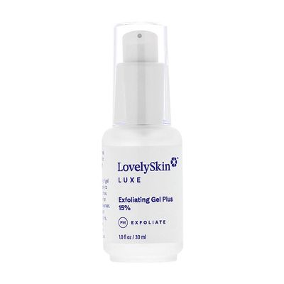 LovelySkin LUXE Exfoliating Gel (15%), Facial Exfoliant with Dead Sea Minerals and Vitamin C, Reduces Fine Lines, Wrinkles and Enlarged Pores, 1 oz
