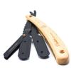 Parker SRP Pine Wood Handle Straight Edge Barber Razor  Stainless Steel ClipType Straight Razor, 5 Premium Half DE Blades Included view 2