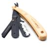 Parker SRP Pine Wood Handle Straight Edge Barber Razor  Stainless Steel ClipType Straight Razor, 5 Premium Half DE Blades Included view 3