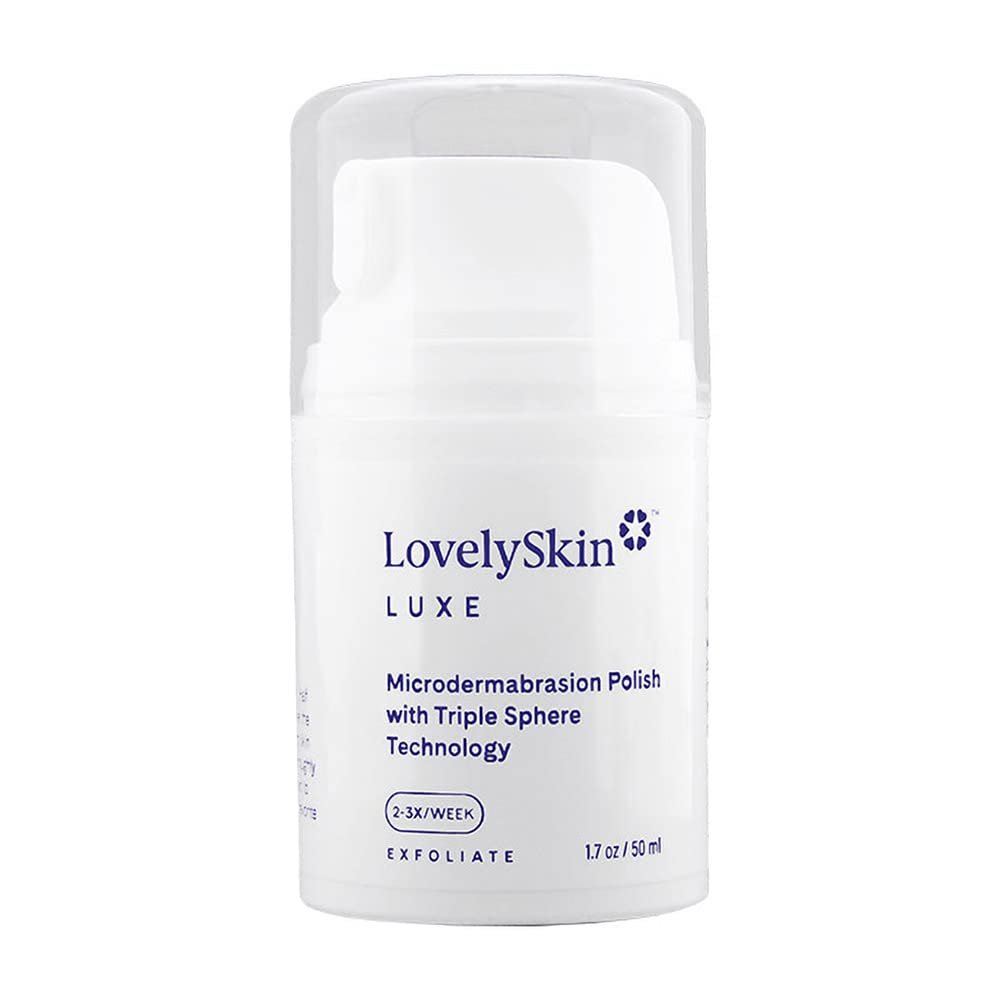 LovelySkin LUXE Microdermabrasion Polish with Triple Sphere Technology, Facial Exfoliator and Polish for a Luminous, Radiant Glow, 1.7 oz