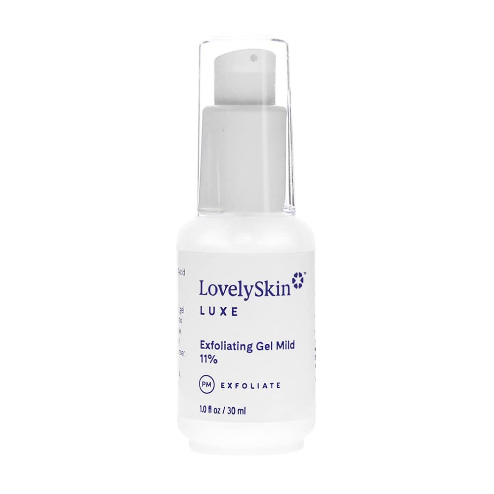 LovelySkin LUXE Exfoliating Gel (11%), Facial Exfoliant with Dead Sea Minerals and Vitamin C, Reduces Fine Lines, Wrinkles and Enlarged Pores, 1 oz