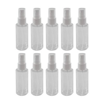 ZXMJYHK Portable refillable Glass Clear Empty Spray Bottle Transparent Empty Spray Bottles 2 Oz Plastic Mini Refillable Container Empty Cosmetic Containers 10Pcs