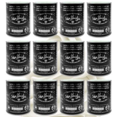 12PC Natural Soft Wax All Purpose Canned Wax for Sensitive Skin Canada-Made Melting Wax by Sharonelle (Milk Cream)