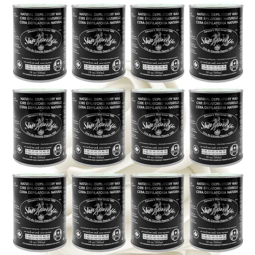 12PC Natural Soft Wax All Purpose Canned Wax for Sensitive Skin Canada-Made Melting Wax by Sharonelle (Milk Cream)