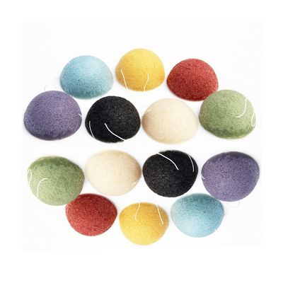 4PCS Exfoliator Cleanse Sponge Natural Konnyaku Puff Face Wash Cleaning Sponge Makeup Konjac,Red
