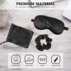 Healifty 9pcs Sleep Mask Set Silk Eye Cover Hair Scrunchies Drawstring Pouch Comfortable Travel Eyeshade for Light Blocking for Go view 3
