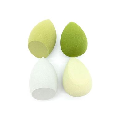 4PCS Bevel Cut Makeup Sponge Powder Puff Dry and Wet Combined Beauty Cosmetic Ball Foundation Powder Puff,Green