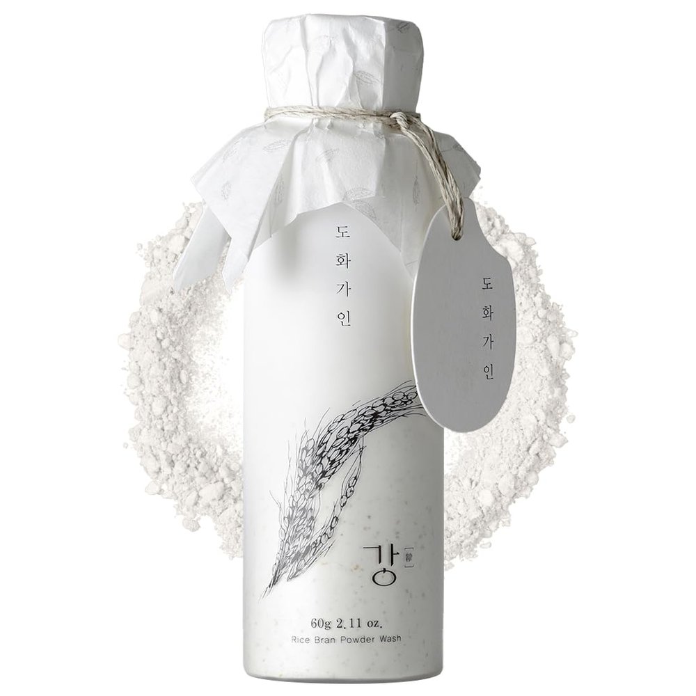 House of Dohwa Rice Bran Powder Wash | Gentle Exfoliating Face Wash for Sensitive Skin | Vegan Enzyme Face Scrubber & Exfoliator for Sebum Control  Product of Korea | 60 g (2.1 oz)