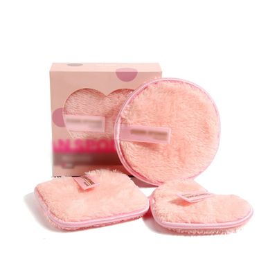 Reusable Microfiber Cloth Pads Remover Face Cleansing Towel Cleansing Makeup Sponge Double Layer Nail Art Cleaning Wipe Tools,3PCS Pink B