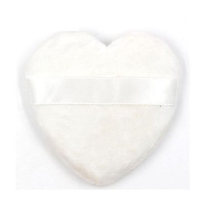 1PCS Large Powder Puffs Cotton Velour Love Shape with Strap Powder Puff Makeup Blendiful Puffs,white