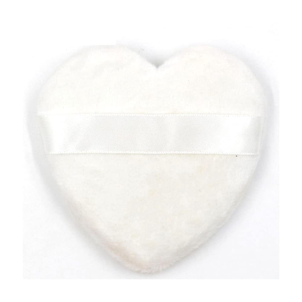 1PCS Large Powder Puffs Cotton Velour Love Shape with Strap Powder Puff Makeup Blendiful Puffs,white