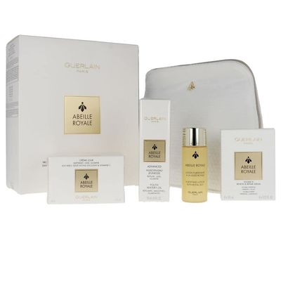 Guerlain Abeille Royale Day Cream Age-Defying Programme 5 Piece Set (Day Cream 1.6 Ounce + Facial Oil 0.5 Ounce + Serum 8 x 0.002 Ounce + Lotion 1.35 Ounce + Bag)