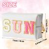 AsodSway Preppy Patch Sun Cosmetic Bag Christmas Gift Sunscreen PU Leather Toiletry Makeup Bag Portable Waterproof Makeup Pouch Travel Beach Pouch Daily Use Zipper Purse for Women Girls Birthday Gifts view 2