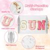 AsodSway Preppy Patch Sun Cosmetic Bag Christmas Gift Sunscreen PU Leather Toiletry Makeup Bag Portable Waterproof Makeup Pouch Travel Beach Pouch Daily Use Zipper Purse for Women Girls Birthday Gifts view 4