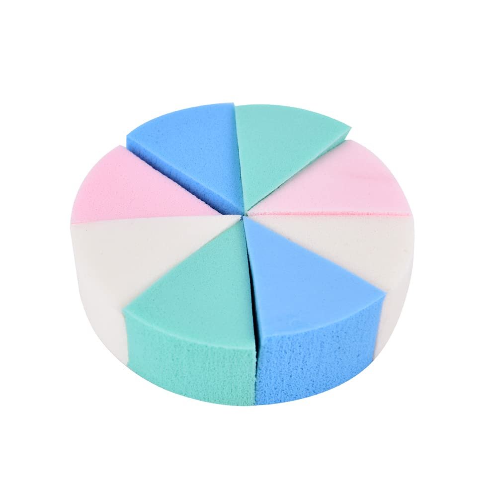 8PCS Makeup Sponge Triangle Shaped Candy Color Soft Magic Face Cleaning Cosmetic Puff,