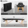 Fencer Wire 84 Inch Premium Memory Foam Massage Table, Foldable Massage Bed, Height Adjustable Spa Bed, Facial Cradle Salon Bed Wooden Legs & Carry Case, Black, 28 Inch Wide view 2