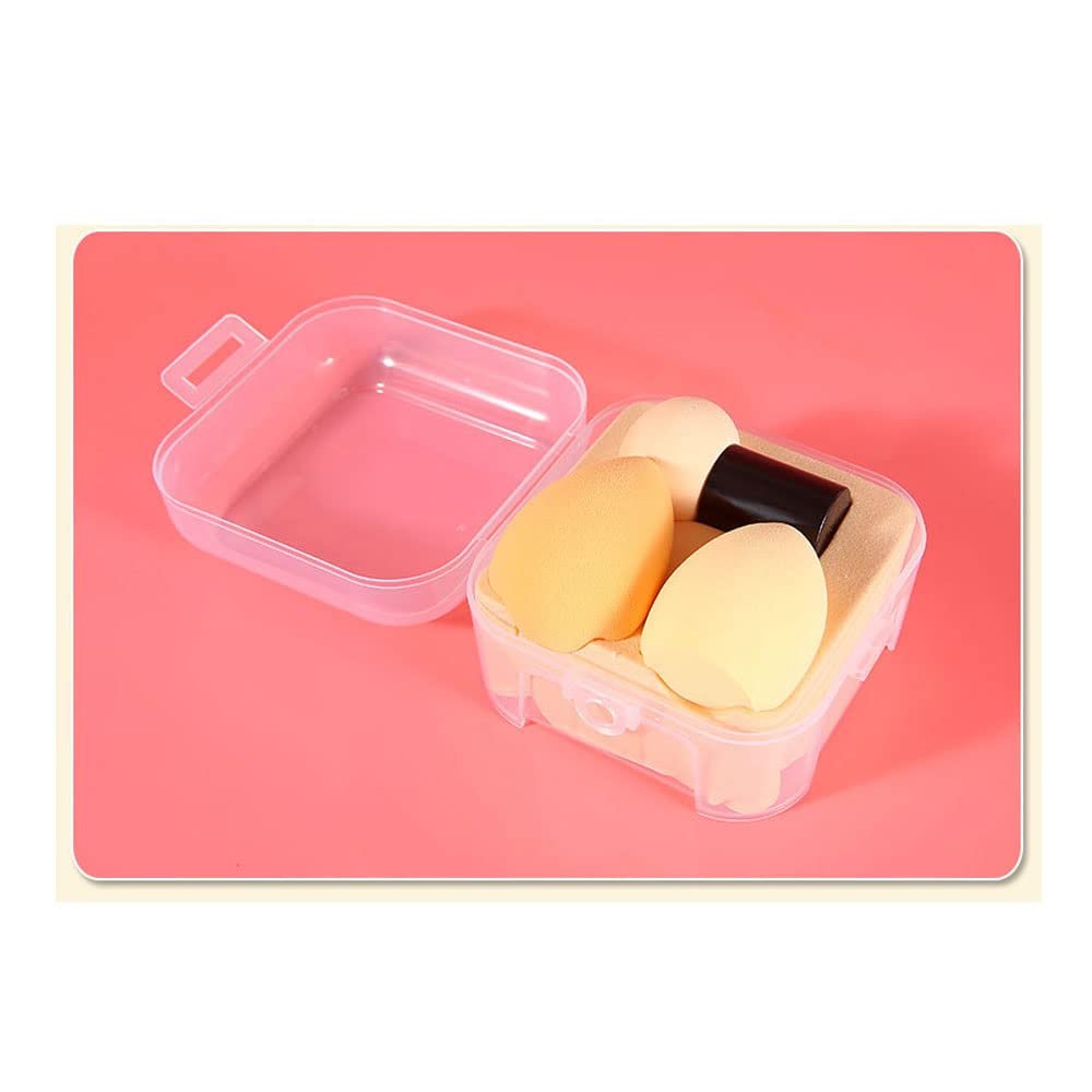 Makeup Blender Cosmetic Puff Makeup Sponge with Storage Box Foundation Powder Beauty Tool Women Make Up,Yellow