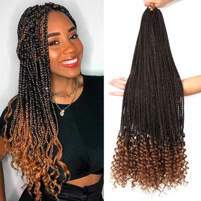 6 Packs 30 Inch Boho Goddess Box Braids Crochet Hair for Black Women (T27#, 30 Inch (Pack of 6))