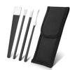 4 PCS Pedicure Knife Set Stainless Steel Ingrown Toenail Knife Correction Foot Scraper Clipper Pedicure Nail Remover Kit with Storage Bag for Calluses Beauty Salon Home Use Foot Care - Black view 1