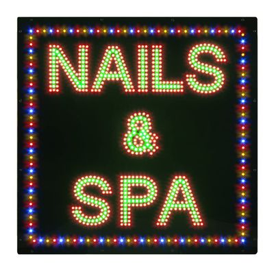 LED Nails Spa Sign for Business, Super Bright LED Open Sign for Nail Salon, Electric Advertising Display Signboard for Beauty Salon Spa Business Shop Store Window Home Decor.