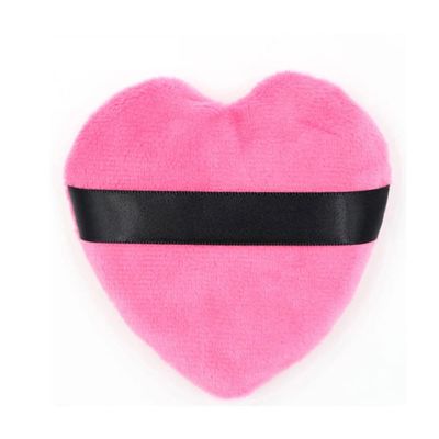 1PCS Large Powder Puffs Cotton Velour Love Shape with Strap Powder Puff Makeup Blendiful Puffs,rose red