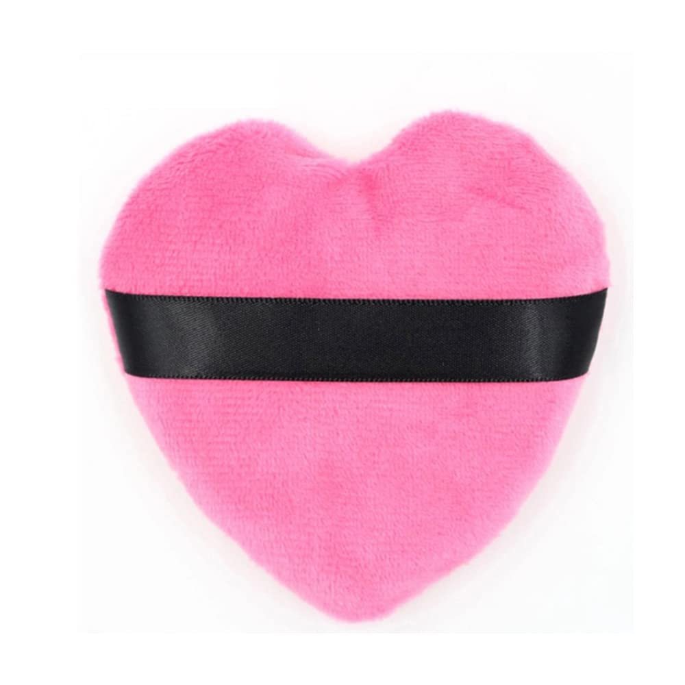 1PCS Large Powder Puffs Cotton Velour Love Shape with Strap Powder Puff Makeup Blendiful Puffs,rose red