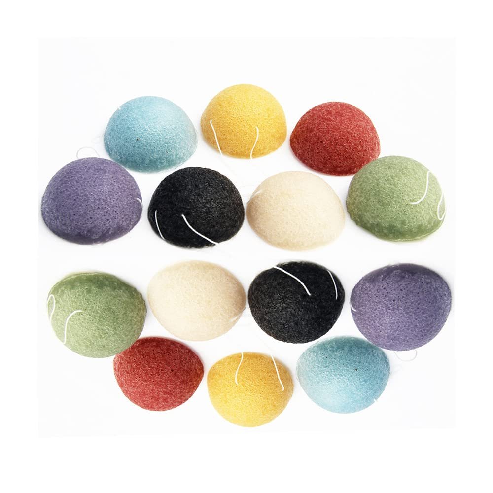 4PCS Exfoliator Cleanse Sponge Natural Konnyaku Puff Face Wash Cleaning Sponge Makeup Konjac,Black