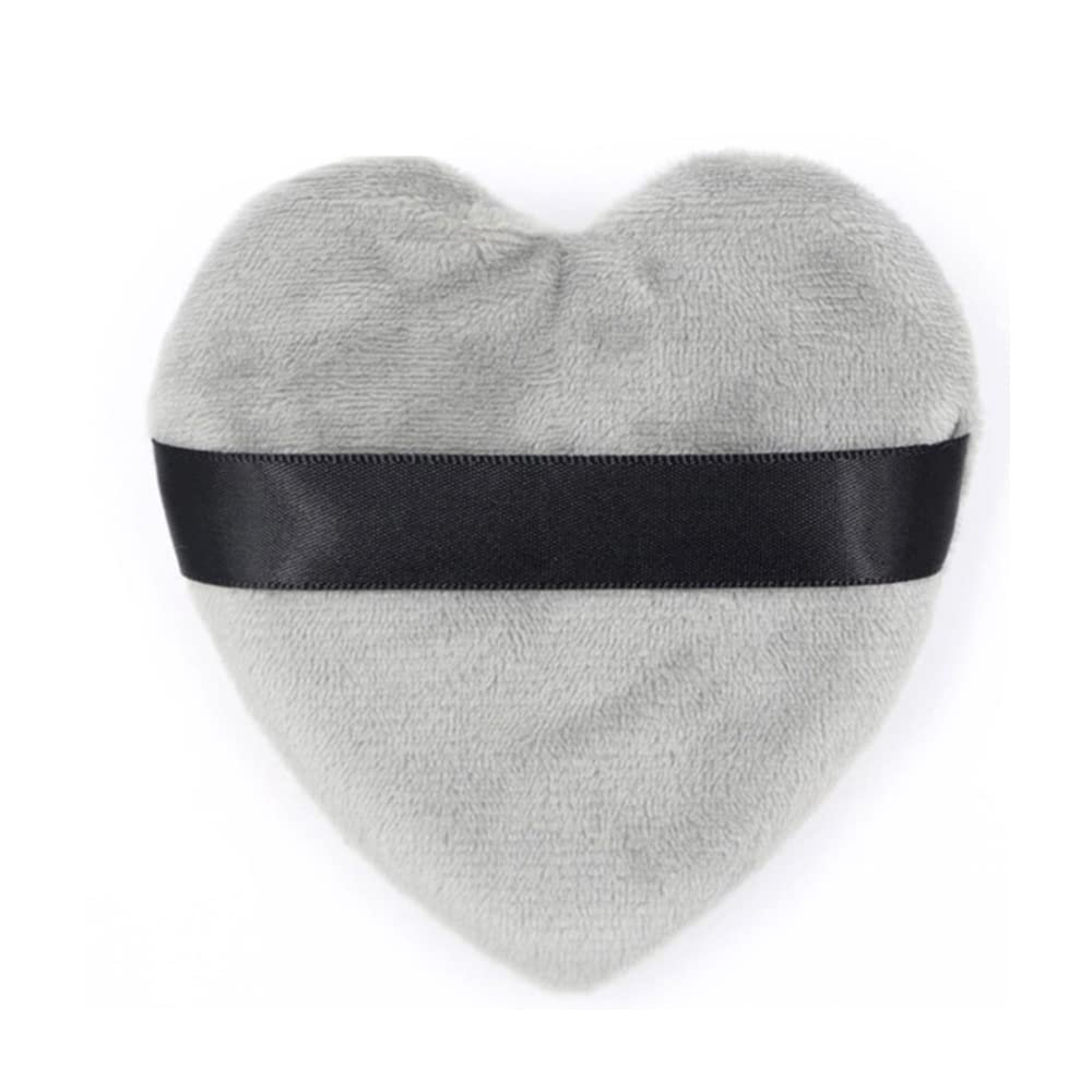 1PCS Large Powder Puffs Cotton Velour Love Shape with Strap Powder Puff Makeup Blendiful Puffs,grey