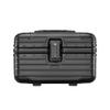 YUEMAI Hard Shell Cosmetic Case, Mini Aluminium Alloy Carrying Makeup Case Suitcase, Small Travel Hand Luggage With Elastic Band, For Make-Up Artist(Black) view 2