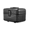 YUEMAI Hard Shell Cosmetic Case, Mini Aluminium Alloy Carrying Makeup Case Suitcase, Small Travel Hand Luggage With Elastic Band, For Make-Up Artist(Black) view 3