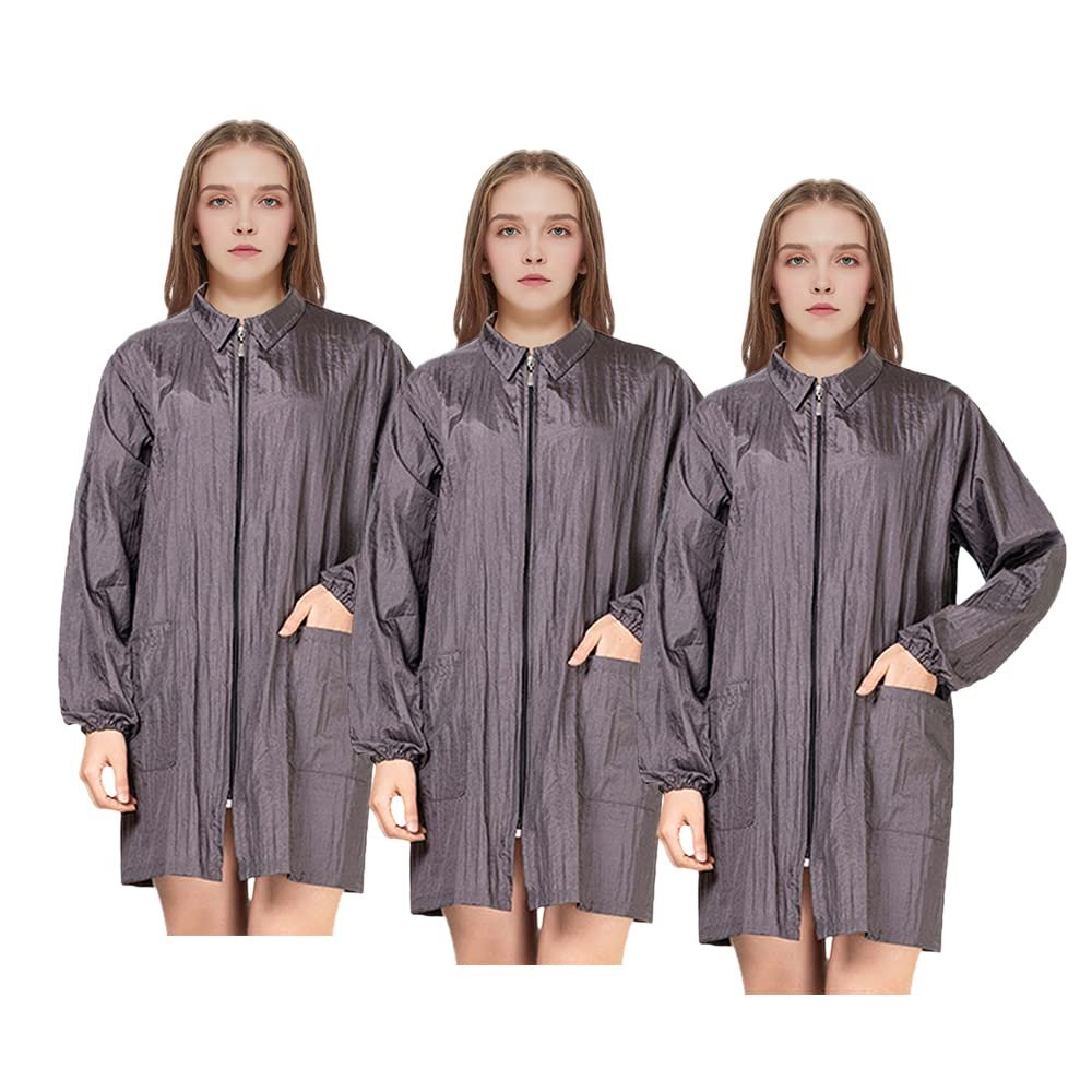 TopTie 3 Pack Long Sleeve Hair Stylist Smock, Pet Grooming Haircut Hairdressing Barber Cape Shirt Jacket for Salon