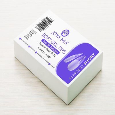 Soft Gel Nail Tips Full Cover Nail Tips Kit for Soak Off Nail Extensions, 550 Pcs Clear Soft Pre-buff PMMA False Press on Nail Tips, 11 Sizes - 10 Shapes to choose from (Almond Short)